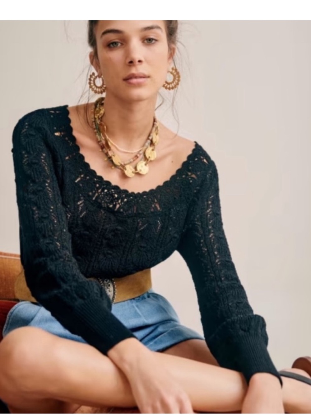 Sezane Artie Jumper Noir - Picture 2 of 8